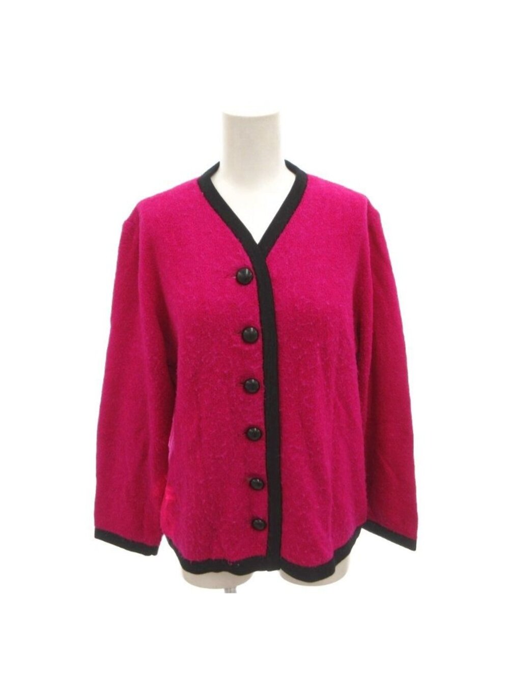 Saint Laurent Knit Cardigan Wool Purple Pink V-neck Long Sleeve